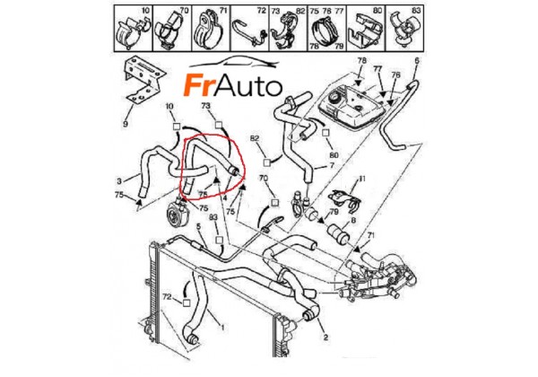 Патрубок системи охолодження CITROEN JUMPY, XANTIA; FIAT SCUDO, ULYSSE; PEUGEOT 806, EXPERT (2.0 HDi )